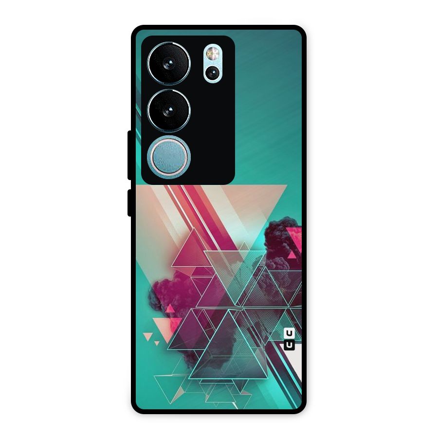 Floroscent Abstract Metal Back Case for Vivo V29 Pro