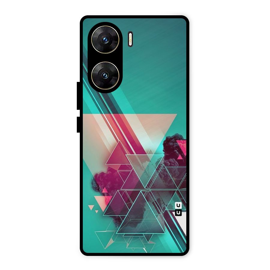 Floroscent Abstract Metal Back Case for Vivo V29e