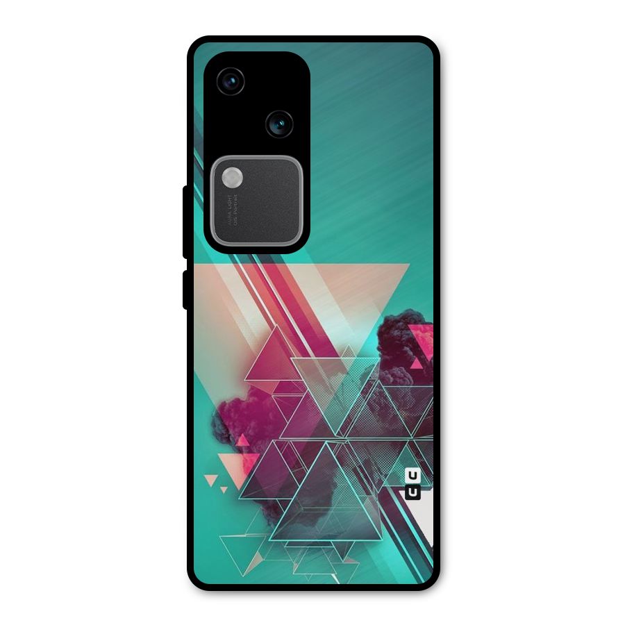 Floroscent Abstract Metal Back Case for Vivo V30 Pro