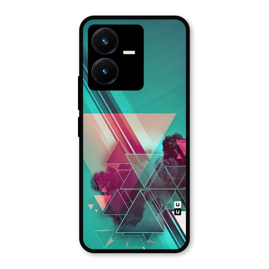 Floroscent Abstract Metal Back Case for Vivo Y22s