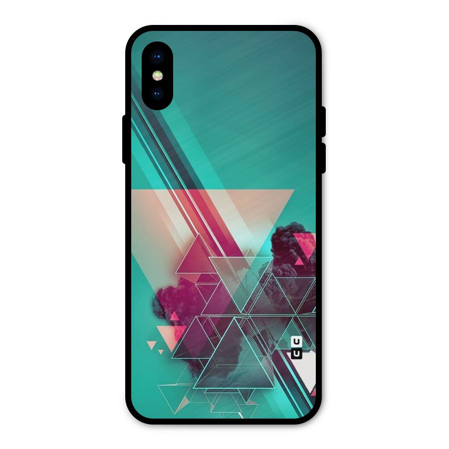 Floroscent Abstract Metal Back Case for iPhone X