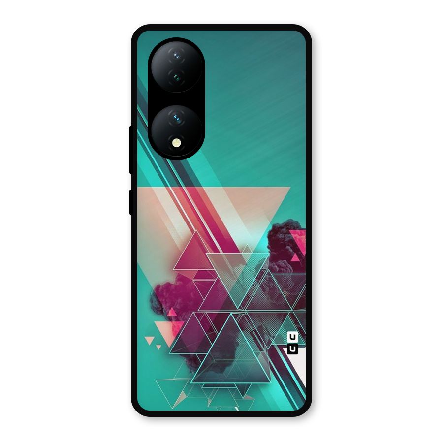 Floroscent Abstract Metal Back Case for iQOO Z7