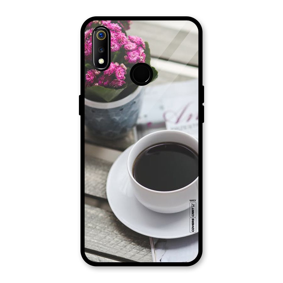 Flower And Blend Glass Back Case for Realme 3