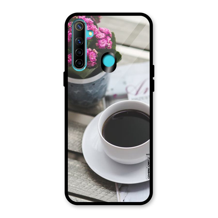 Flower And Blend Glass Back Case for Realme 5i