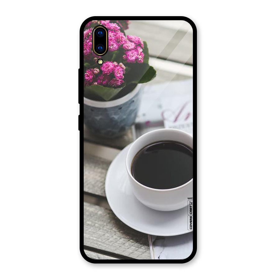 Flower And Blend Glass Back Case for Vivo V11 Pro