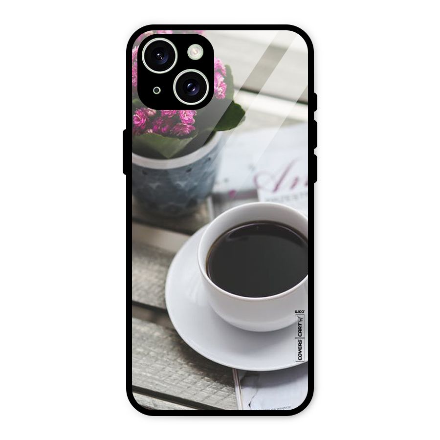 Flower And Blend Glass Back Case for iPhone 15 Plus