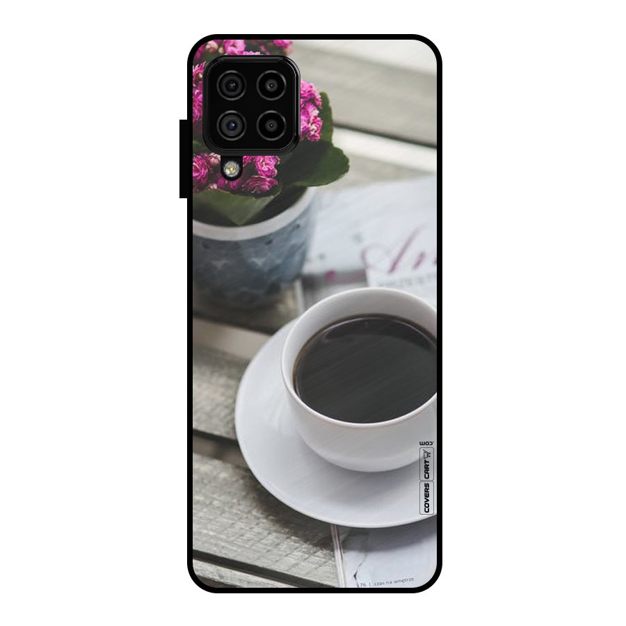 Flower And Blend Metal Back Case for Galaxy A22 4G