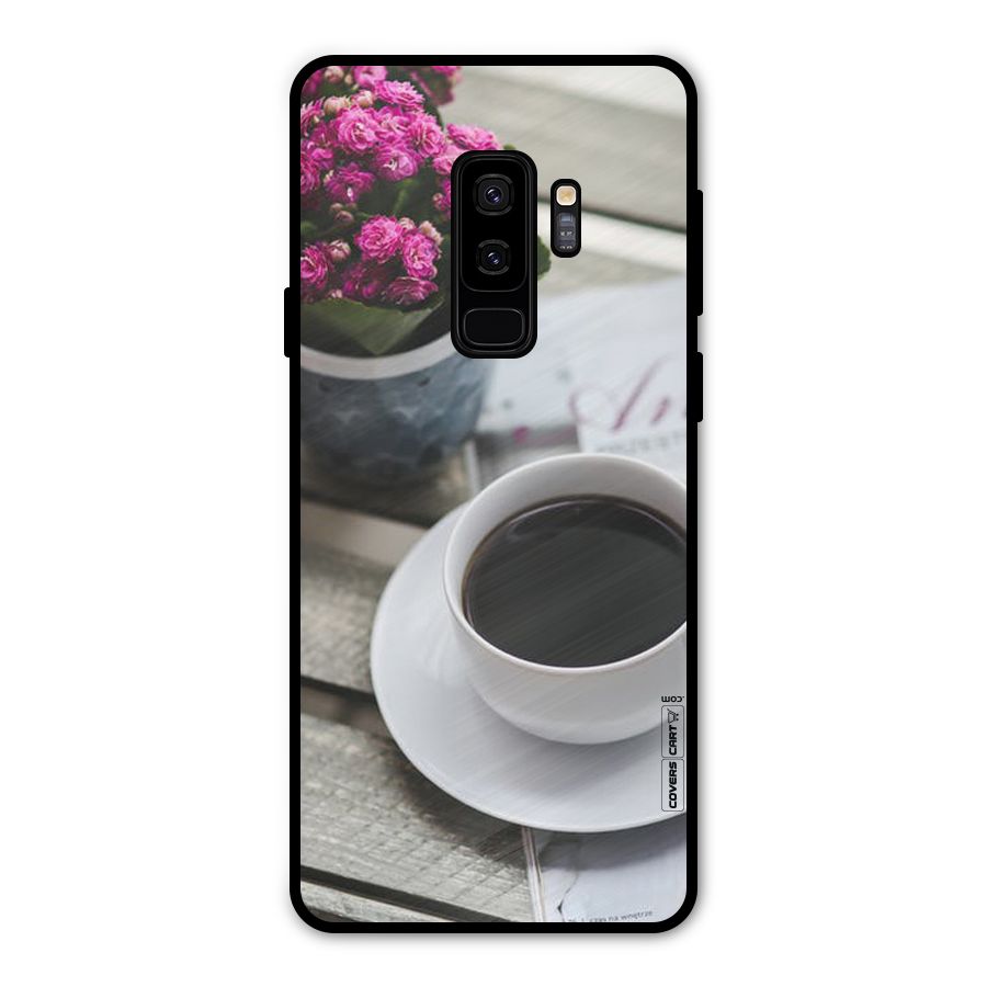 Flower And Blend Metal Back Case for Galaxy S9 Plus