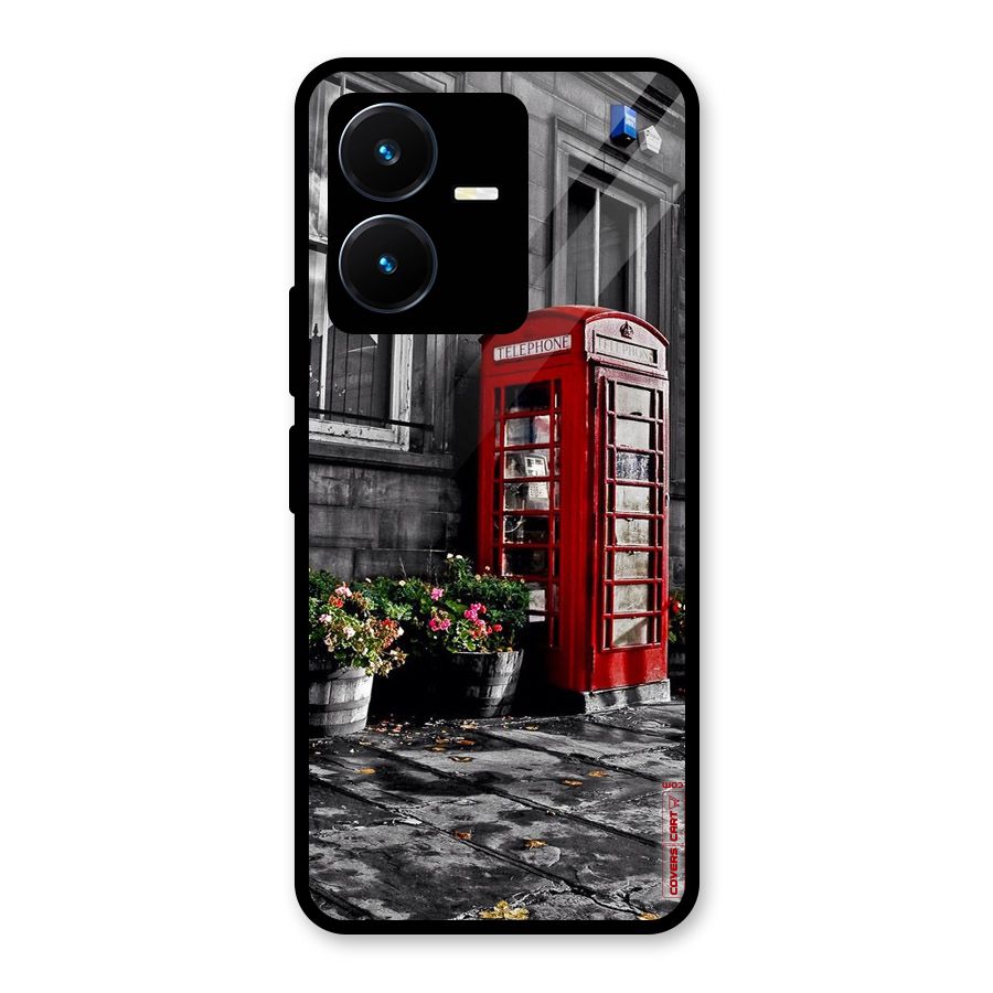 Flower And Booth Glass Back Case for Vivo Y22s