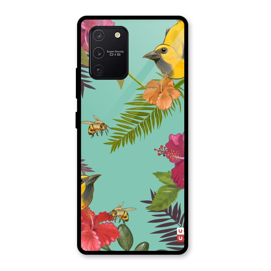 Flower Bird and Bee Glass Back Case for Galaxy S10 Lite