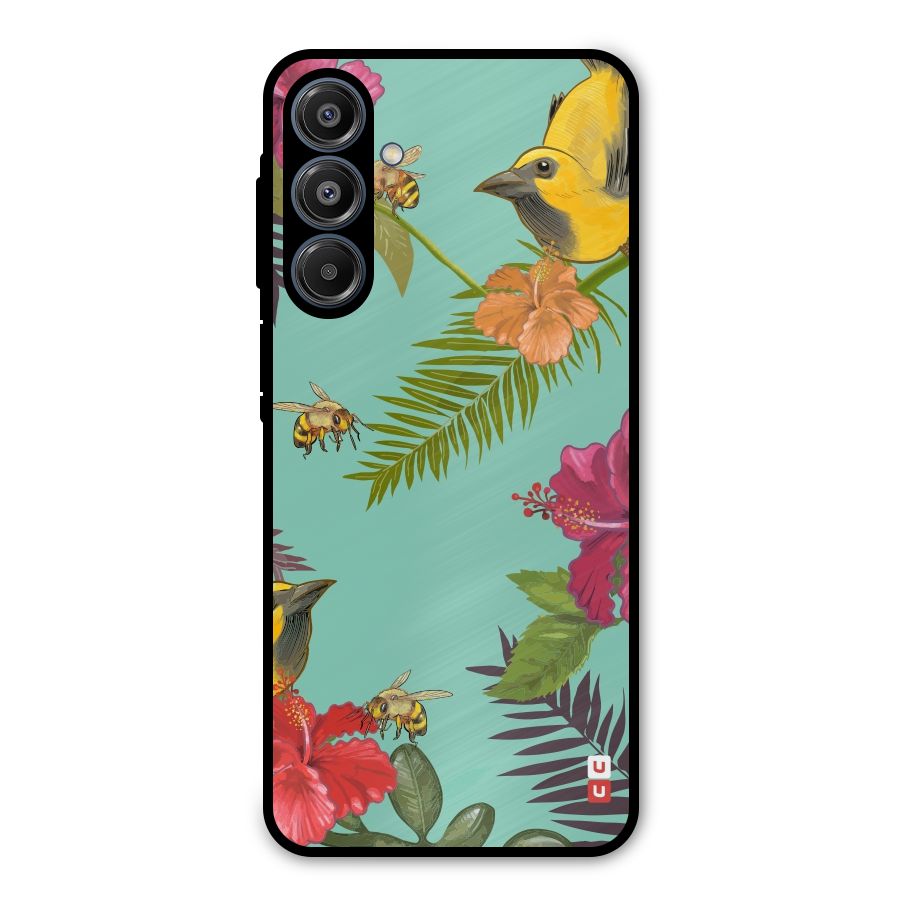 Flower Bird and Bee Metal Back Case for Galaxy A16 5G