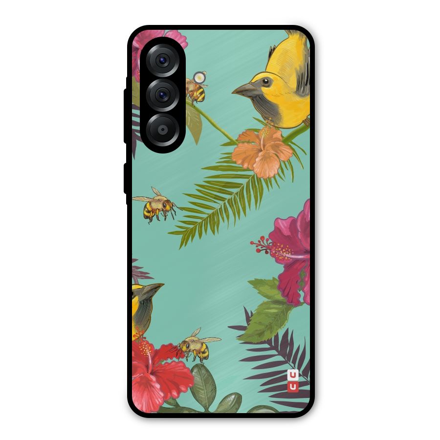 Flower Bird and Bee Metal Back Case for Galaxy A36