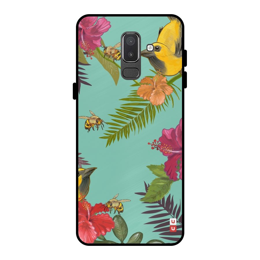 Flower Bird and Bee Metal Back Case for Galaxy On8 (2018)