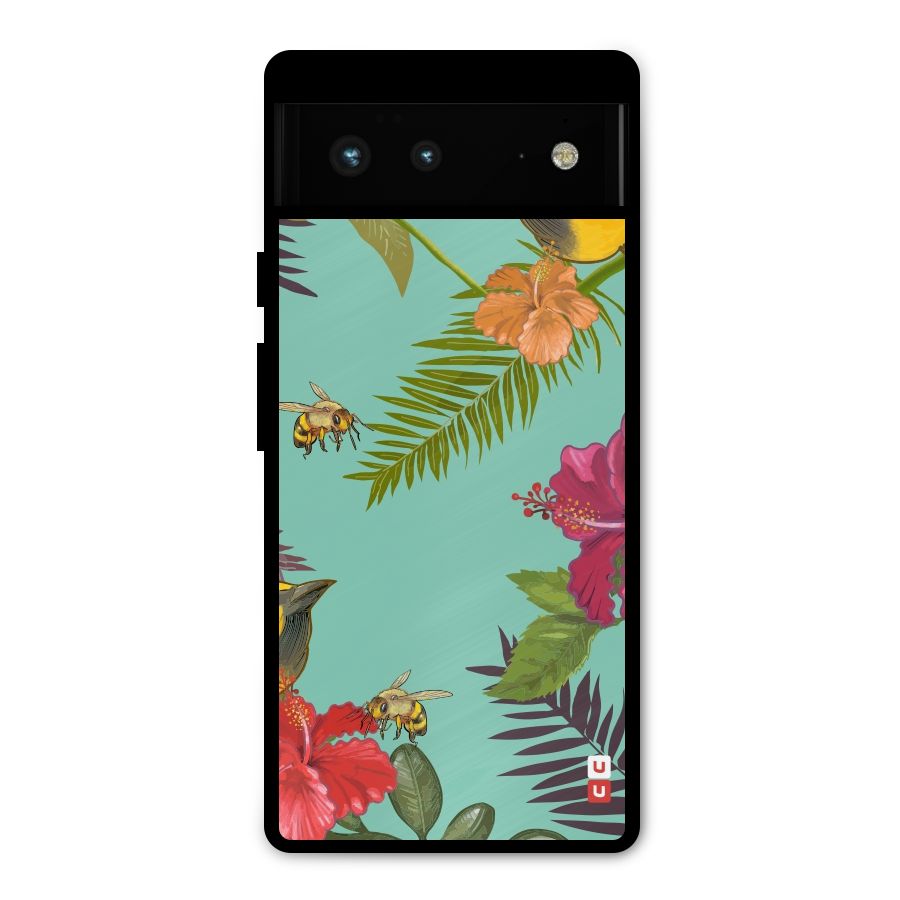 Flower Bird and Bee Metal Back Case for Google Pixel 6