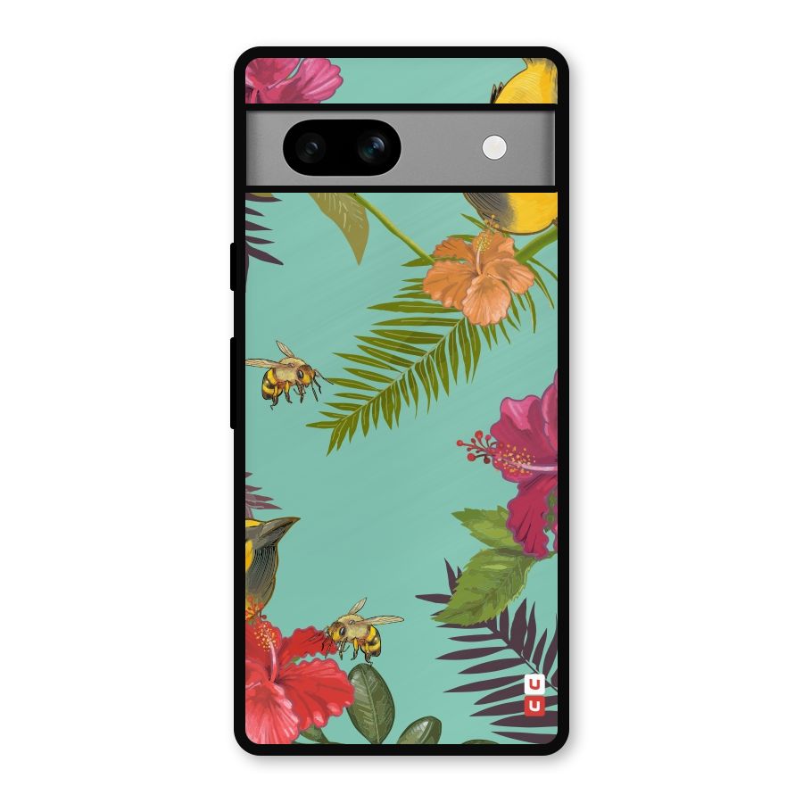 Flower Bird and Bee Metal Back Case for Google Pixel 7a