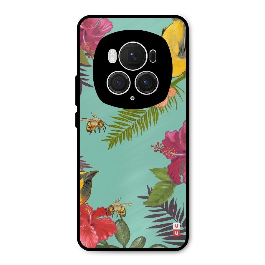 Flower Bird and Bee Metal Back Case for Honor Magic6 Pro