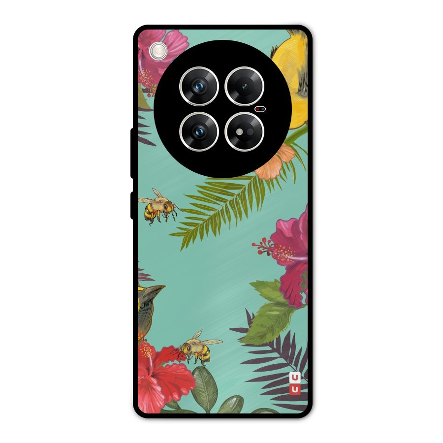 Flower Bird and Bee Metal Back Case for Infinix Zero 40 5G
