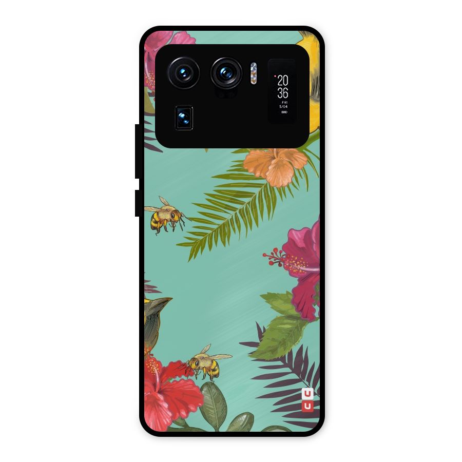 Flower Bird and Bee Metal Back Case for Mi 11 Ultra