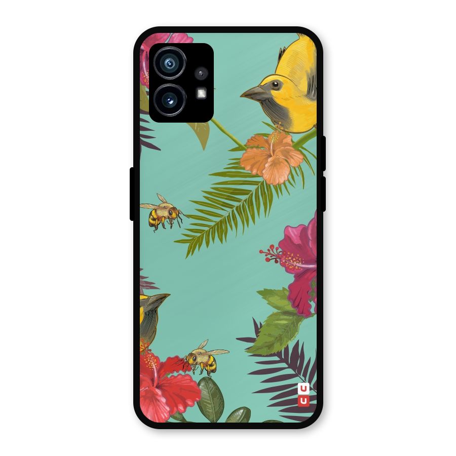 Flower Bird and Bee Metal Back Case for Nothing Phone 1