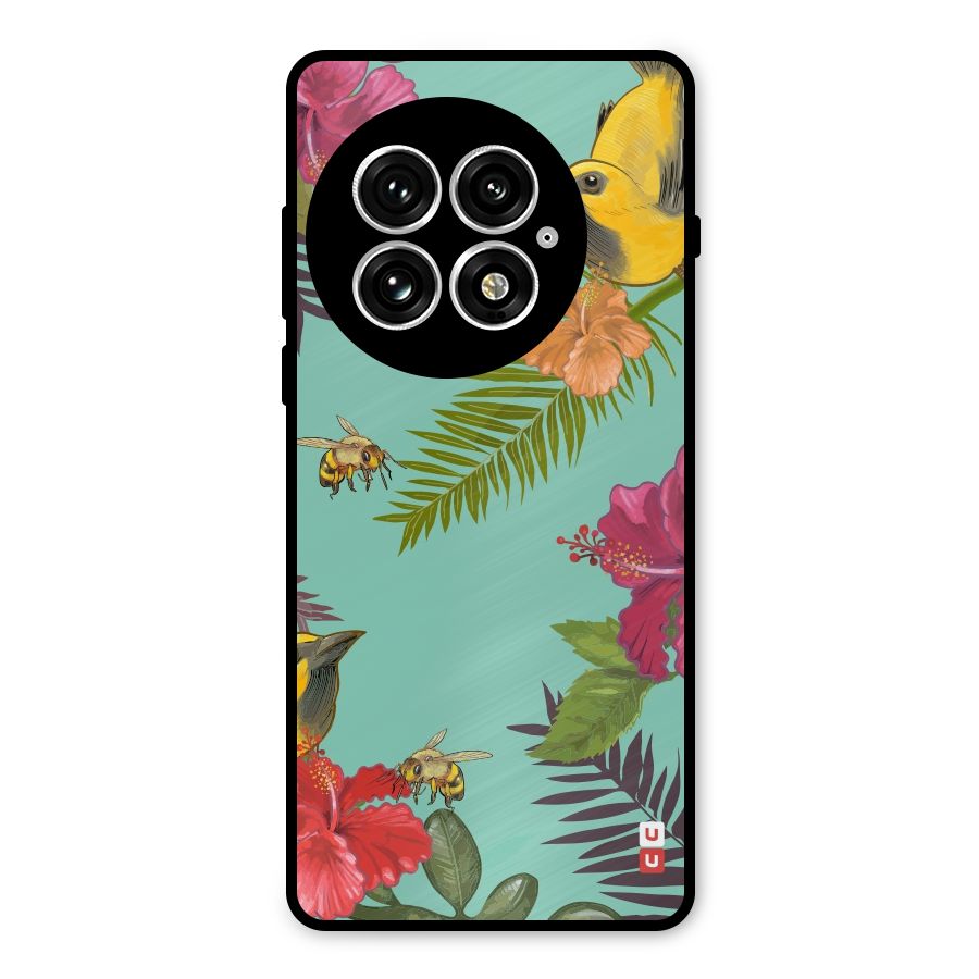 Flower Bird and Bee Metal Back Case for OnePlus 13