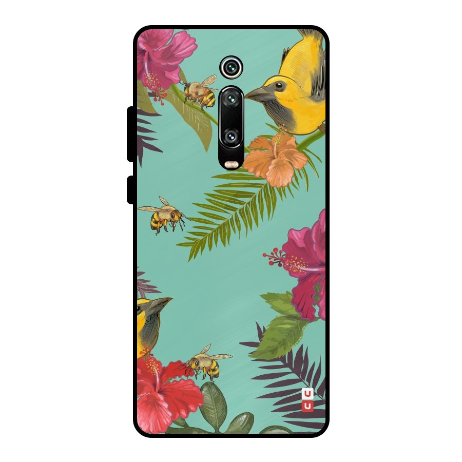 Flower Bird and Bee Metal Back Case for Redmi K20 Pro