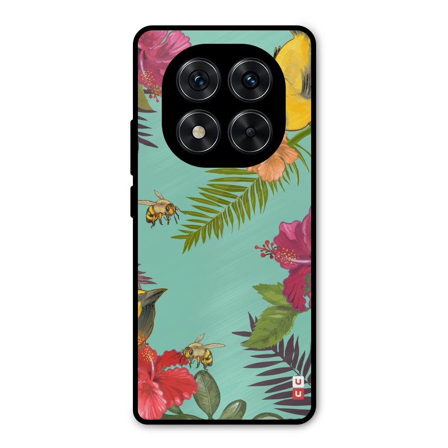 Flower Bird and Bee Metal Back Case for Redmi Note 14 Pro 5G