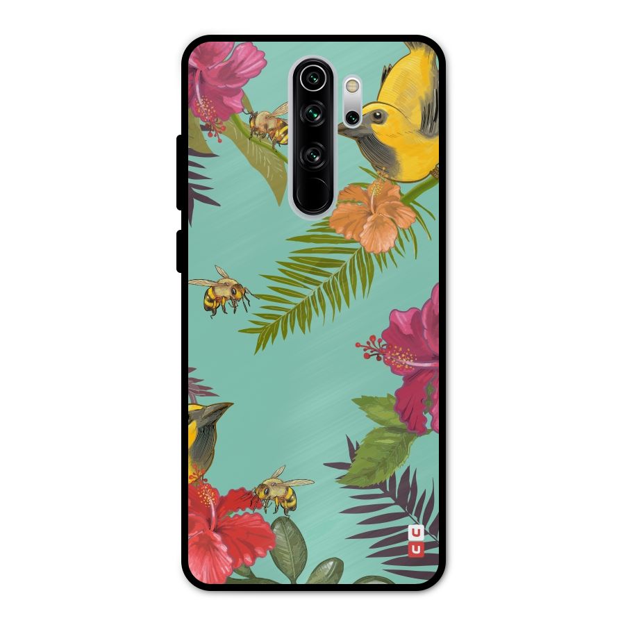 Flower Bird and Bee Metal Back Case for Redmi Note 8 Pro