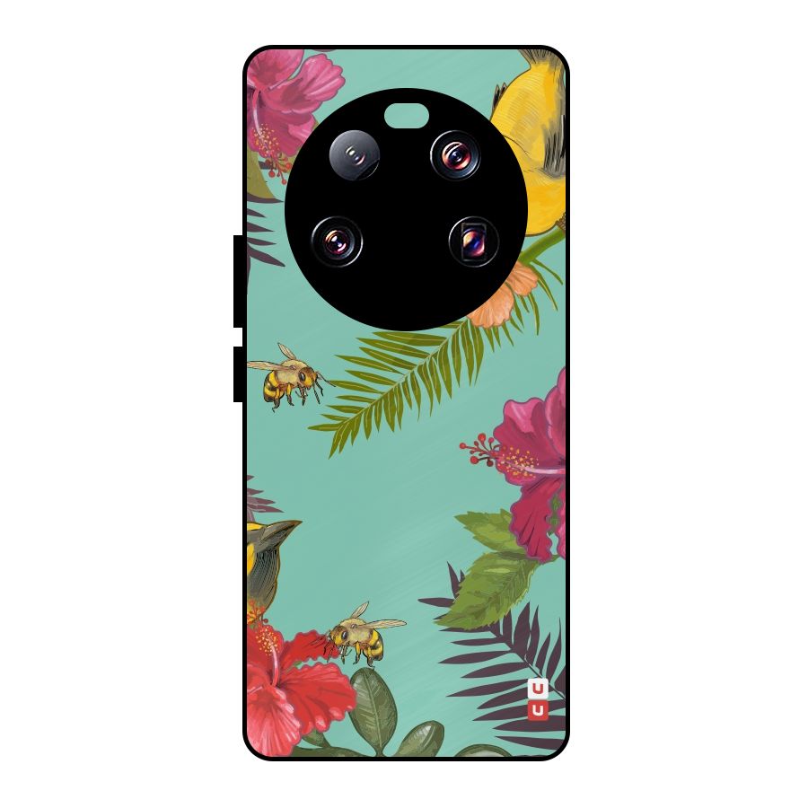 Flower Bird and Bee Metal Back Case for Xiaomi 13 Ultra