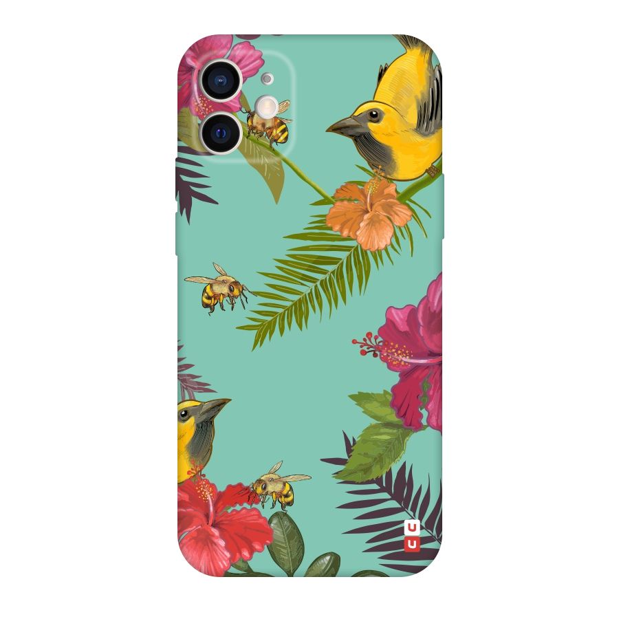 Flower Bird and Bee Original Polycarbonate Back Case for iPhone 12