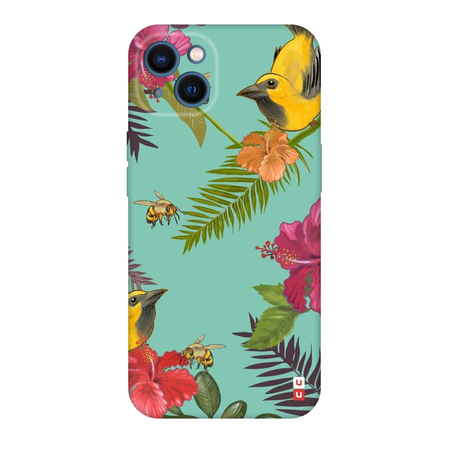 Flower Bird and Bee Original Polycarbonate Back Case for iPhone 13