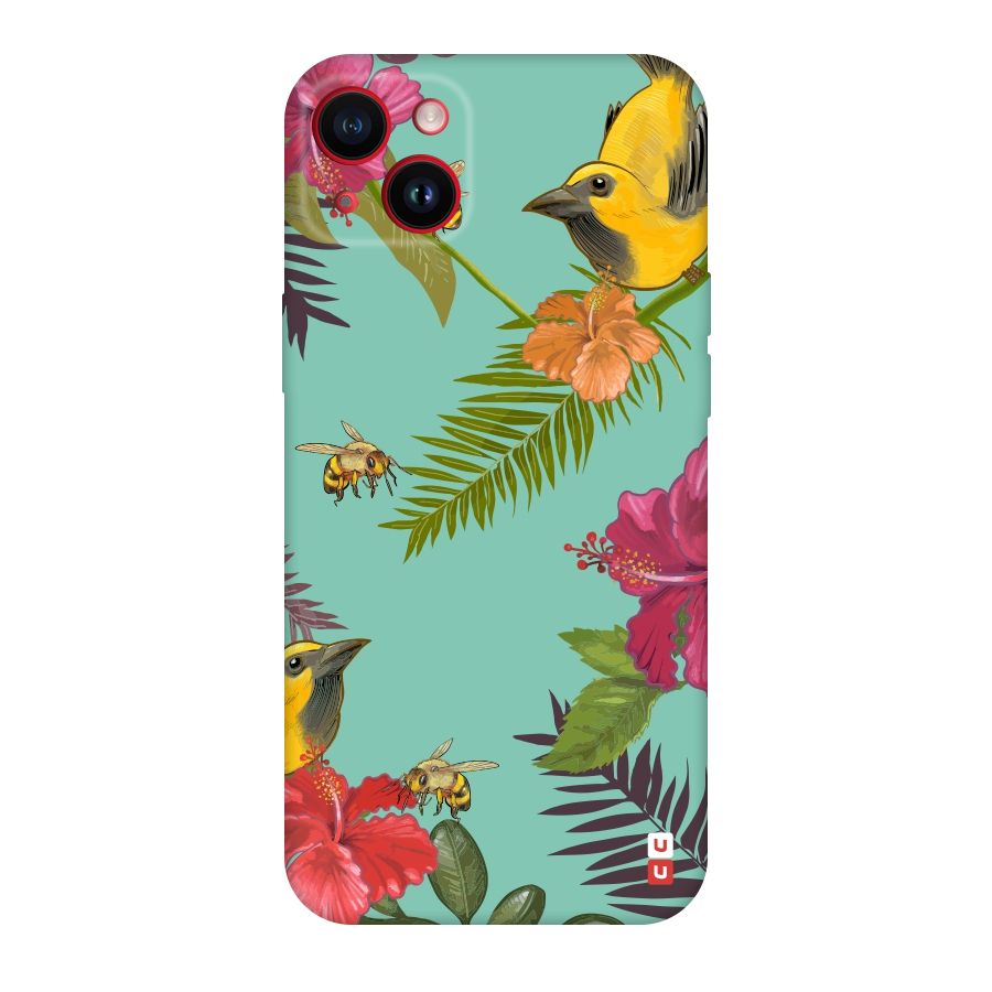 Flower Bird and Bee Original Polycarbonate Back Case for iPhone 14 Plus