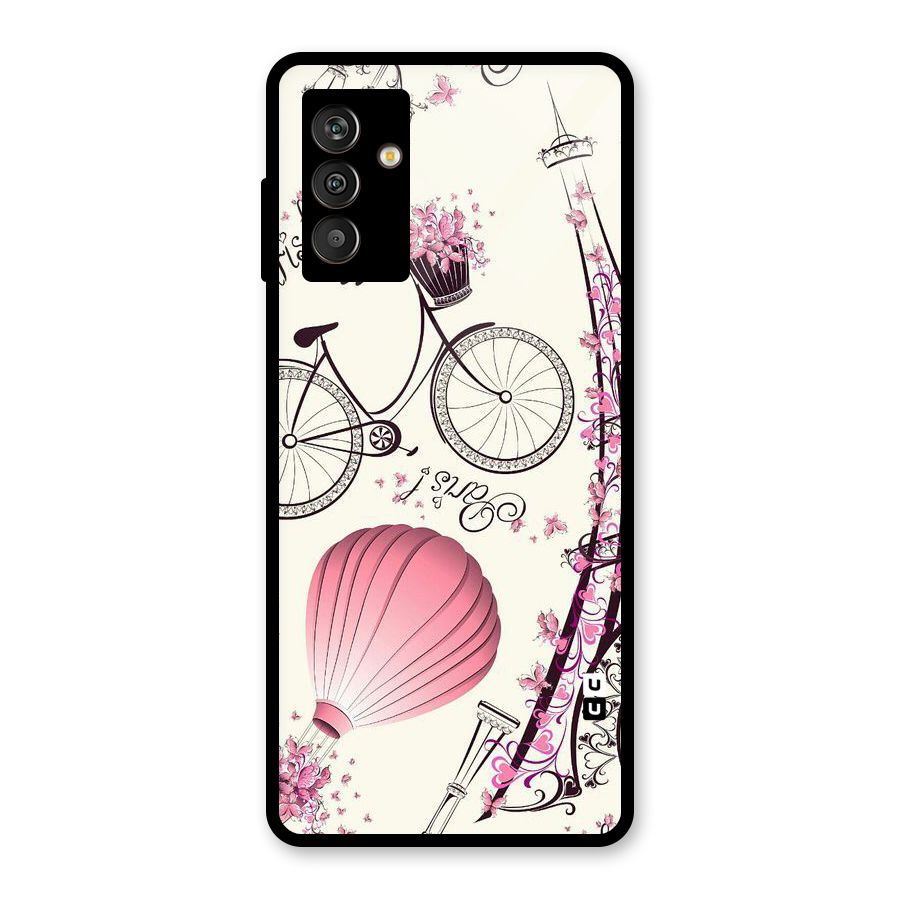 Flower Clipart Design Glass Back Case for Galaxy M13