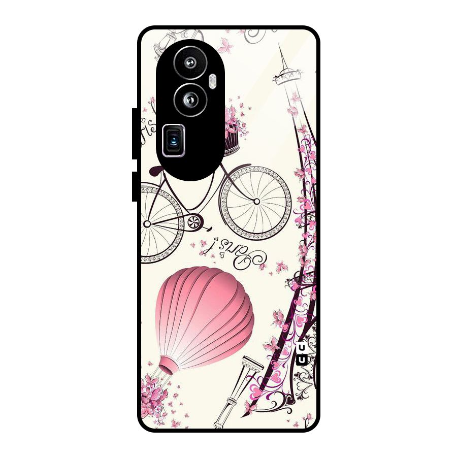 Flower Clipart Design Glass Back Case for Oppo Reno10 Pro Plus