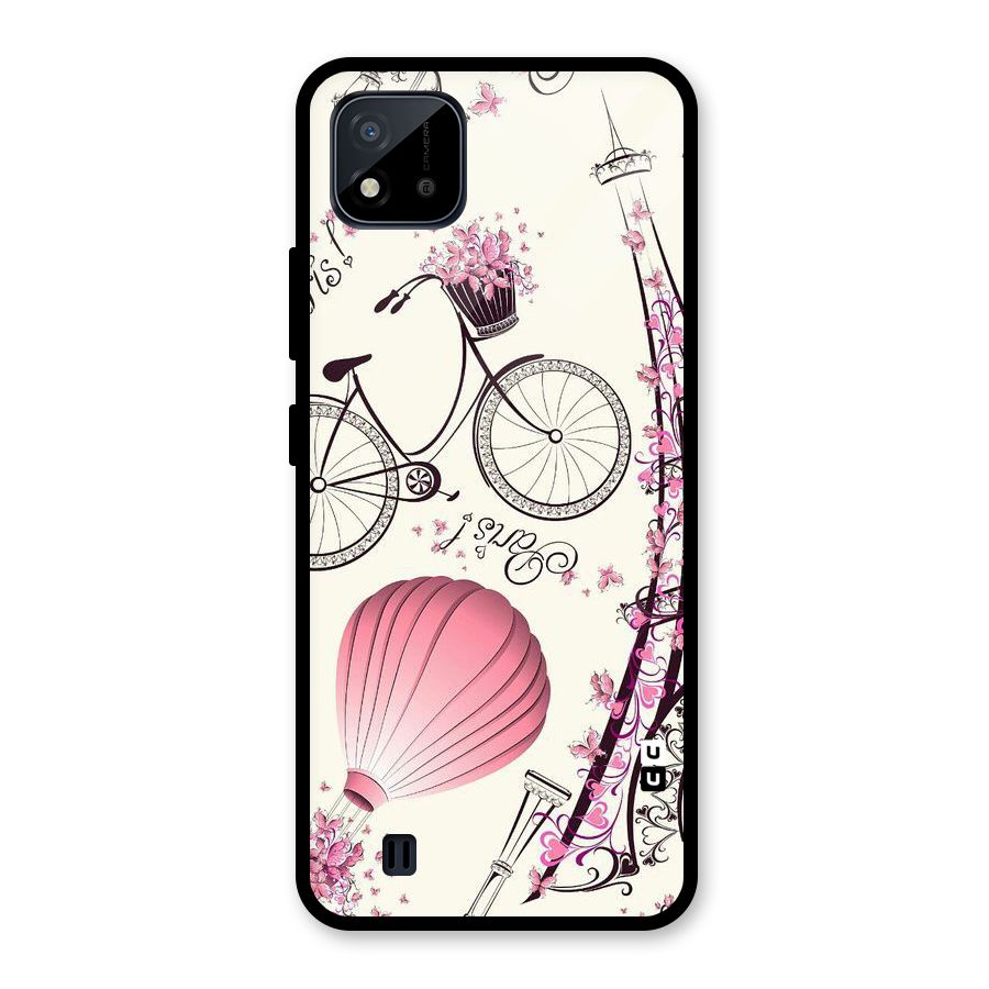 Flower Clipart Design Glass Back Case for Realme C11 2021