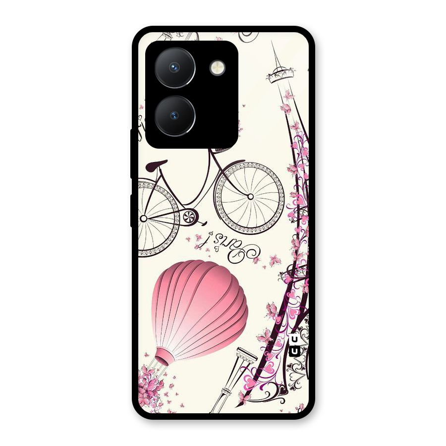 Flower Clipart Design Glass Back Case for Vivo Y36