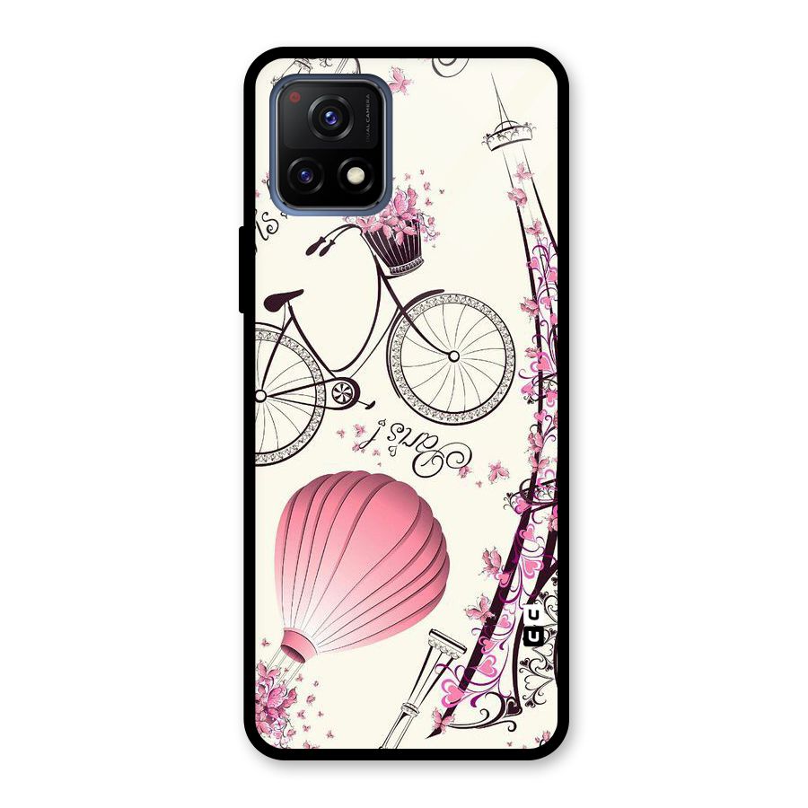 Flower Clipart Design Glass Back Case for Vivo Y72 5G