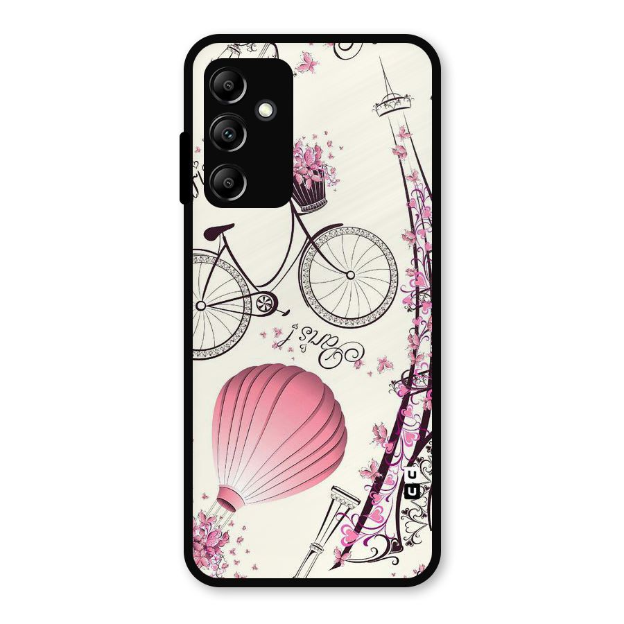 Flower Clipart Design Metal Back Case for Galaxy A14 5G