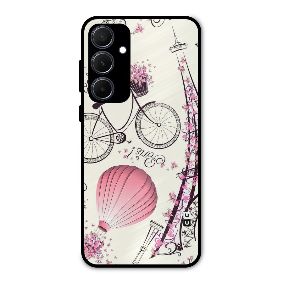 Flower Clipart Design Metal Back Case for Galaxy A35