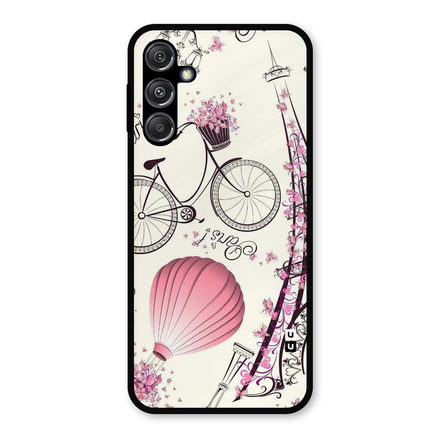 Flower Clipart Design Metal Back Case for Galaxy M34 5G