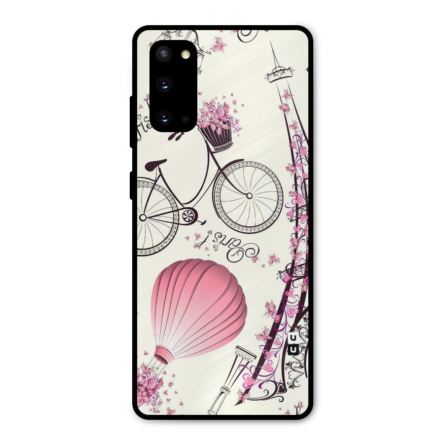 Flower Clipart Design Metal Back Case for Galaxy S20