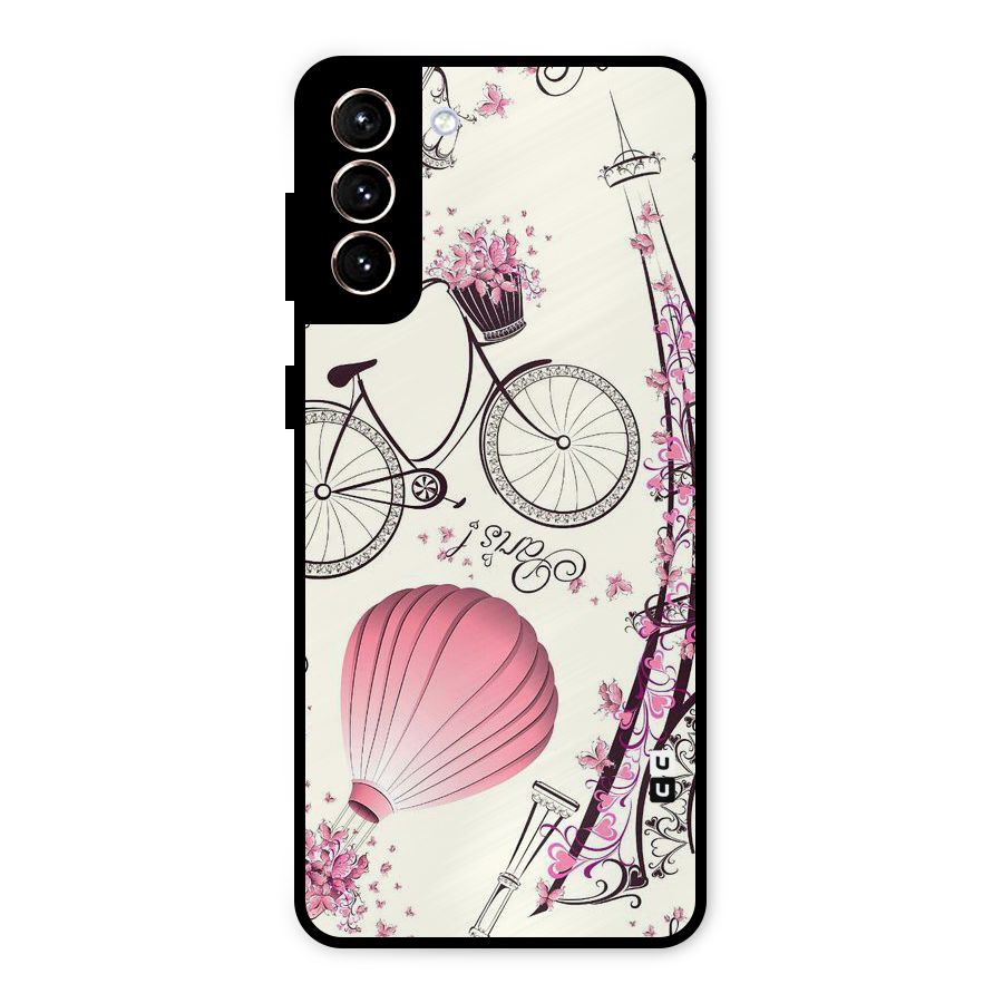 Flower Clipart Design Metal Back Case for Galaxy S21 Plus