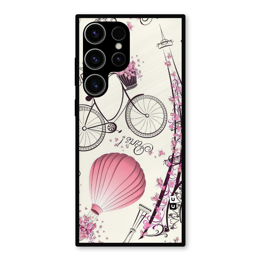 Flower Clipart Design Metal Back Case for Galaxy S23 Ultra
