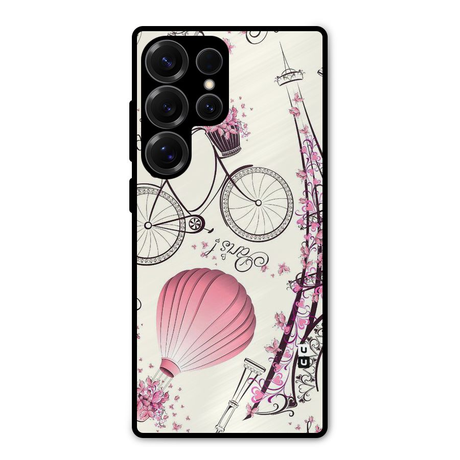 Flower Clipart Design Metal Back Case for Galaxy S25 Ultra