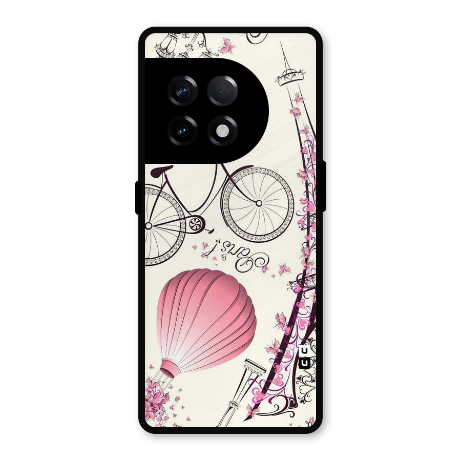 Flower Clipart Design Metal Back Case for OnePlus 11R