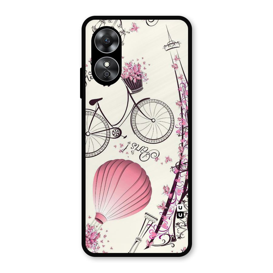 Flower Clipart Design Metal Back Case for Oppo A17