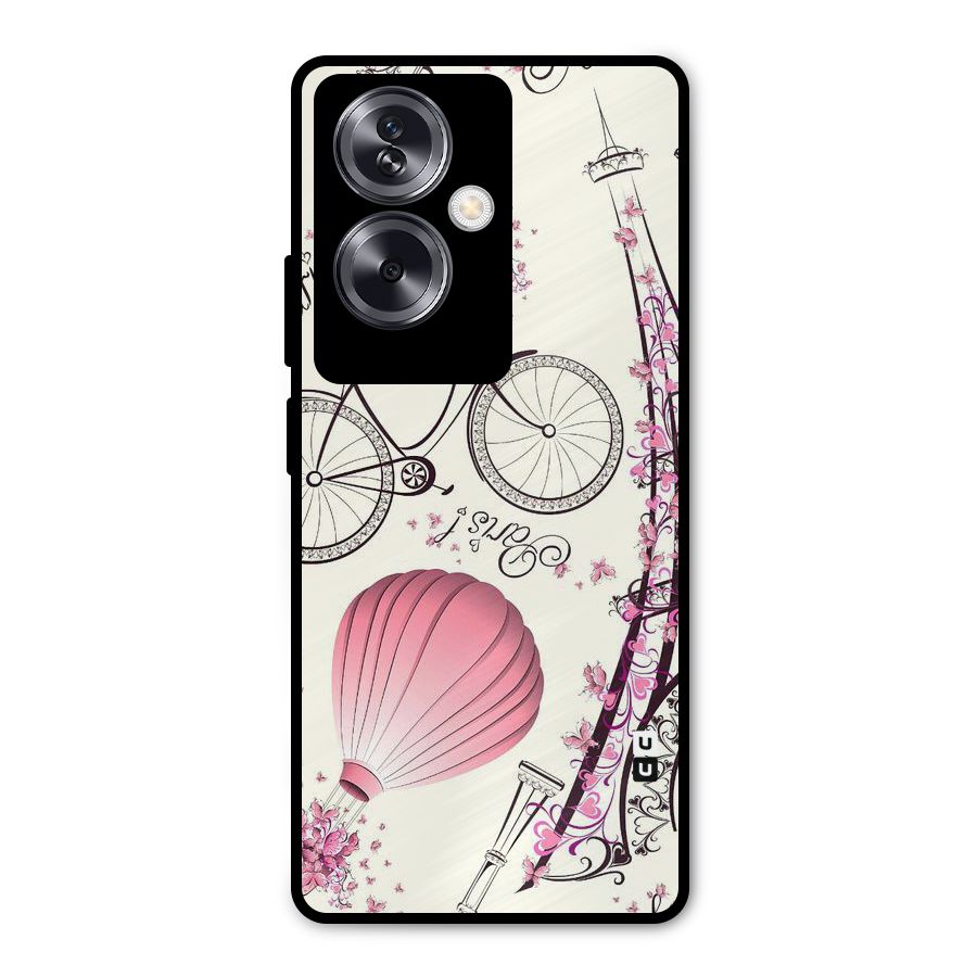 Flower Clipart Design Metal Back Case for Oppo A79 5G