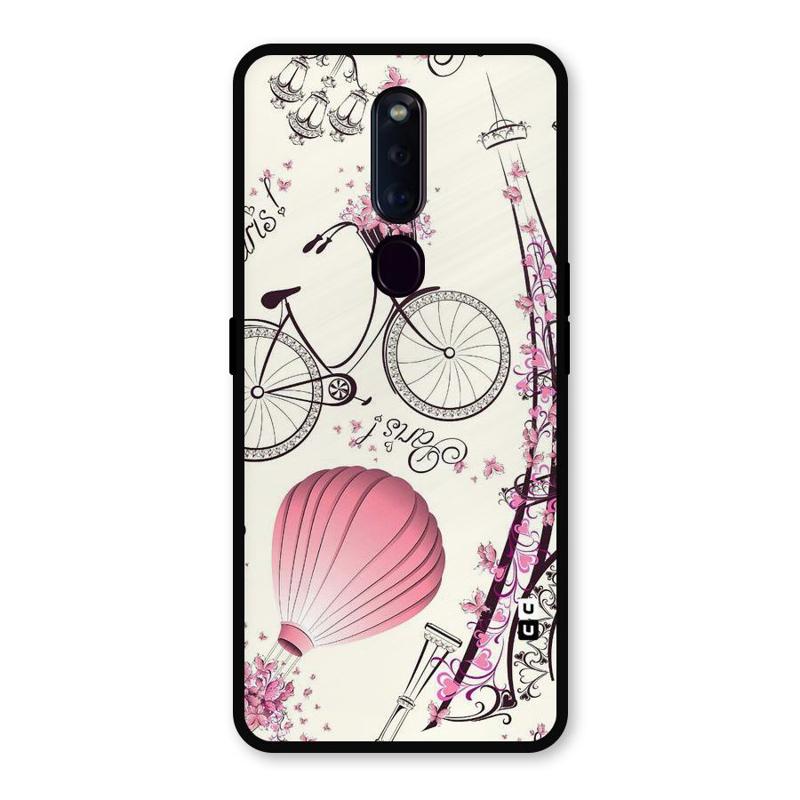 Flower Clipart Design Metal Back Case for Oppo F11 Pro