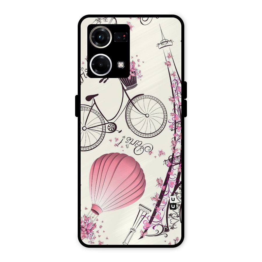 Flower Clipart Design Metal Back Case for Oppo F21s Pro 4G