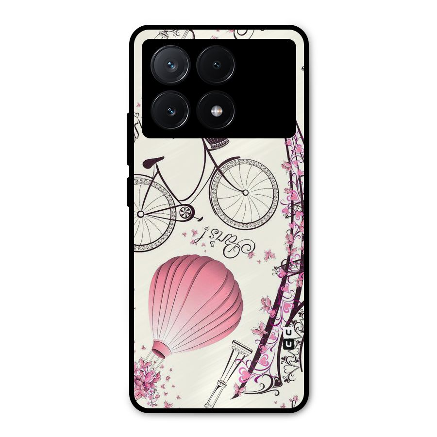 Flower Clipart Design Metal Back Case for Poco X6 Pro