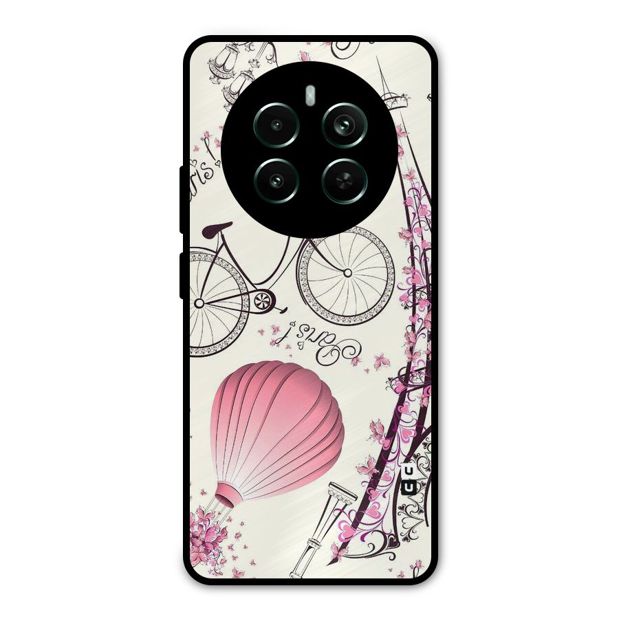 Flower Clipart Design Metal Back Case for Realme 12 Pro Plus
